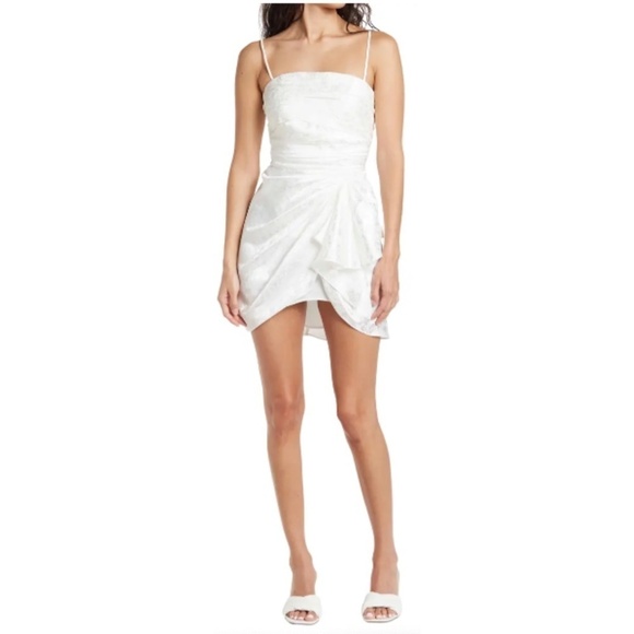 NWT RONNY KOBO June Draped Cocktail Mini Dress in White Sz. S - Picture 2 of 3